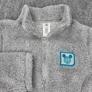Disney Jacket Womens Large Gray Walt Disney World Fleece Full Zip Logo Cozy Soft